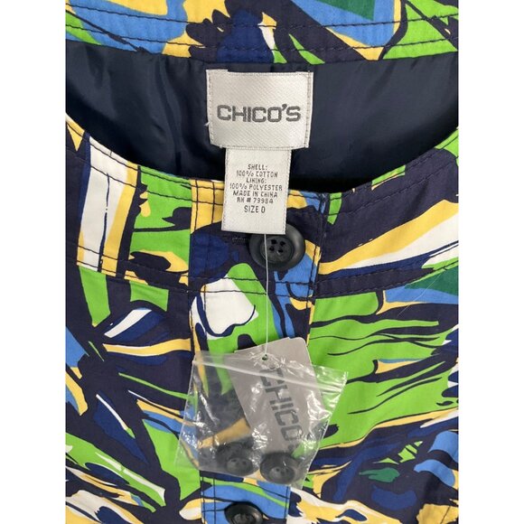 Chico's NEW Papillon Carlotta LS Jacket Women's size 0 Small (4) Blue - Picture 3 of 4